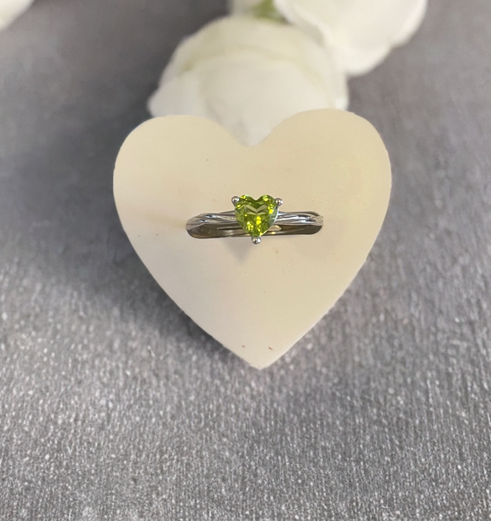 Peridot Heart Ring
