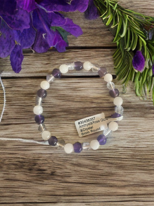 Amethyst & Rose Quartz Bracelet