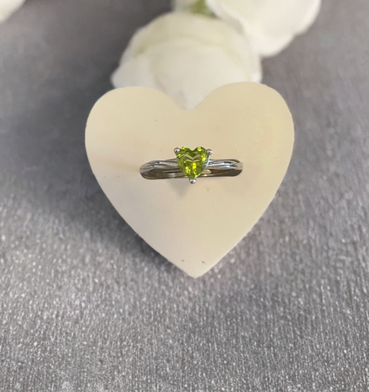 Peridot Heart Ring