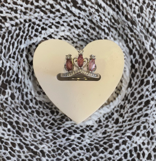 Pink Tourmaline Crown Ring